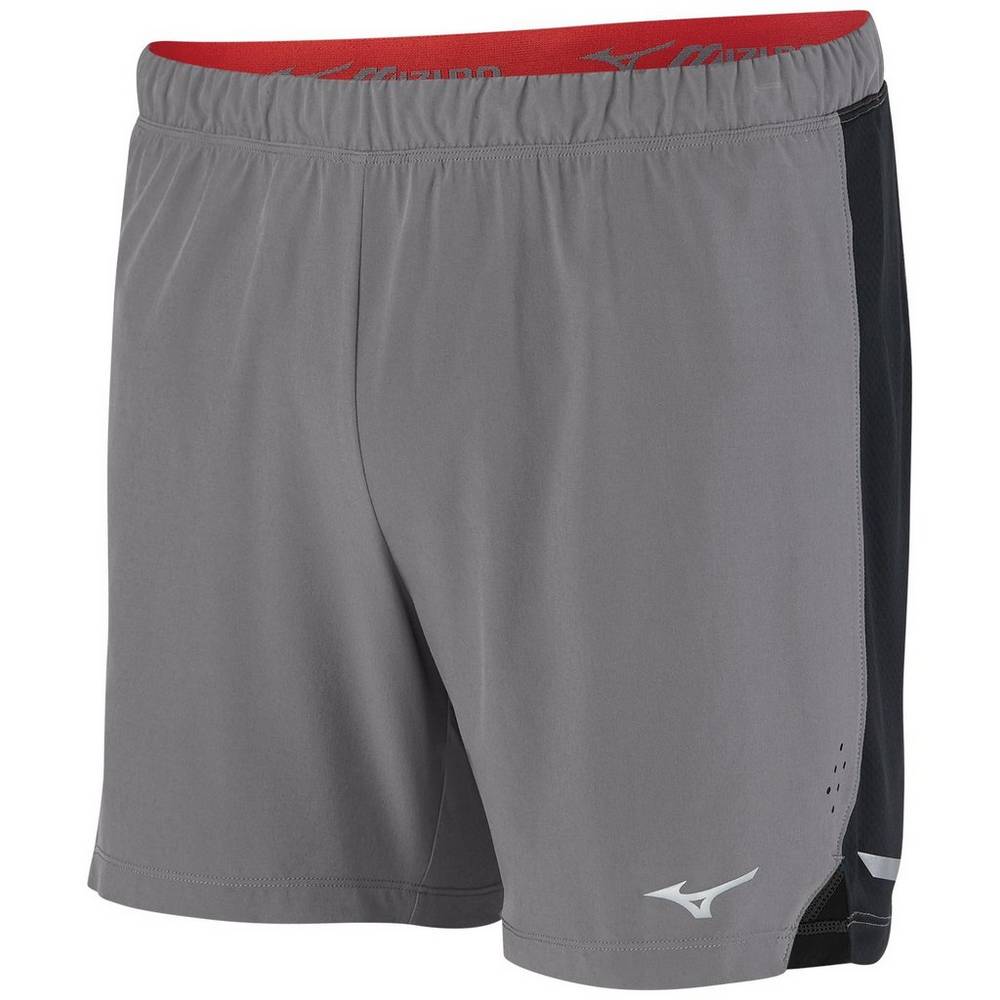 Mizuno Men's Aero 4.5" Running Shorts Grey/Black (421675-MBG)